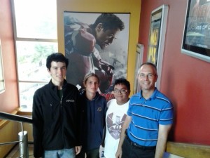 Nehemiah & Paul with friends at Avengers movie