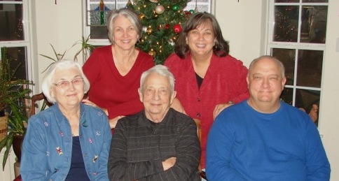 Donna with her parents and siblings. Christmas 2012